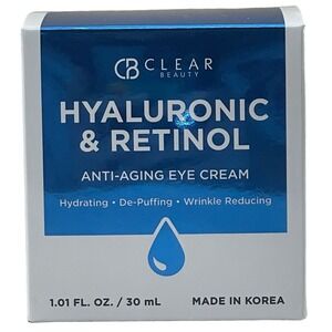 Clear Beauty Hyaluronic Retinol‎ Anti-Aging Eye Cream 1.01 Fl Oz Skincare New